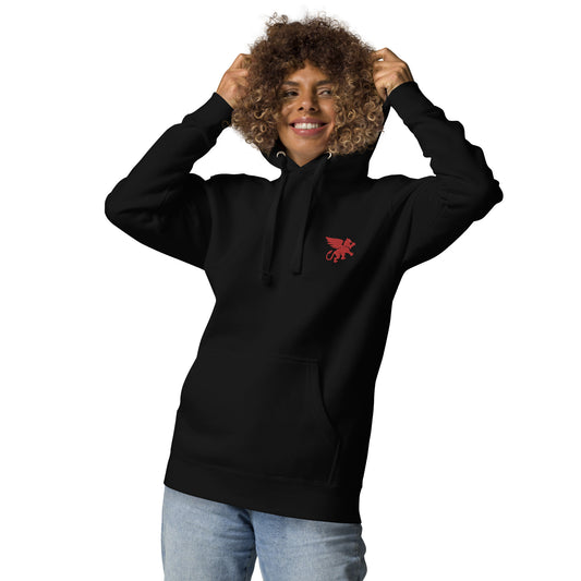 Unisex Hoodie with Embroidered Griffin