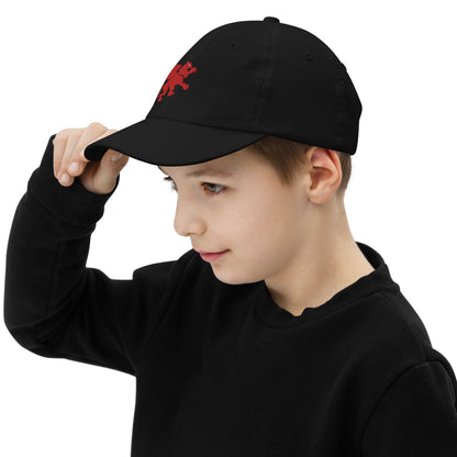 Red Embroidered Griffin Youth baseball cap