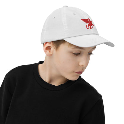 Red Embroidered Griffin Youth baseball cap